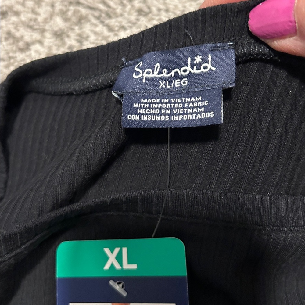 Splendid Long Sleeve Ribbed Shirt XL - Picture 4 of 5
